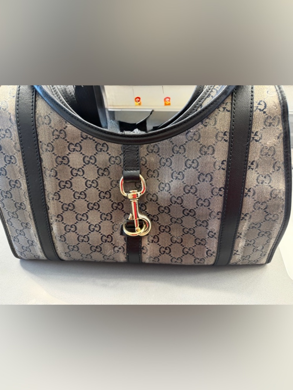 Authentic Gucci Joy GG Canvas/Leather Hobo Bag – Gunmetal and Black - Picture 3 of 11